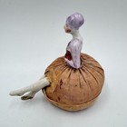 Vintage Art Deco Sitting Porcelain Pin Cushion Half Doll Made In Japan