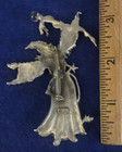 Jj Jonette Jewelry Pewter Wizard W  Snake      Staff   Crystal Ball Gems Brooch 3 
