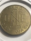 Token Car Wash Token 28mm Large Ryko One 1 Car Wash Brass