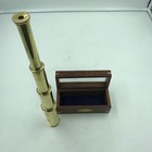 Captain s Telescope Solid Brass 15 Inch  Glass Top Display Box  Pirate Spyglass