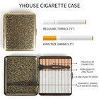 Cigarette Case - Retro Metal Cigarette Box Double Sided Spring Clip Open Pocket