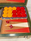Vintage Crisloid Bakelite Catalan Backgammon Set Red Butterscotch 1 25    Tiles