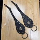 Vintage Harness Drops 13 Inch Equestrian Horse Bridle Leather Brass Studs Ranch