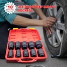 10pcs 3 4inch Drive Deep Impact Socket Set Metric 22-41mm 6-point Kit With Case