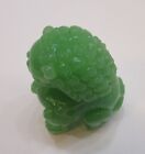 Vintage Carved Green Jade Foo Lion 3  Tall Sculpture Old 12 Oz Chinese Figurine
