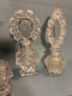 4 Vintage Art Deco Pressed Glass Perfume Bottles With Stopper Eapg Glass 7 1 2 