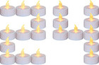 Battery Tea Lights Candles Set Of 24  Flickering Flameless Realistic Tealights W