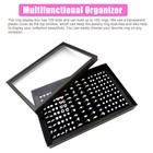 100 Slots Jewelry Ring Display Organizer Case Tray Holder Earrings Storage Box