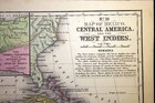 Antique Map 1852 Mexico Central America West Indies Mitchell s Color