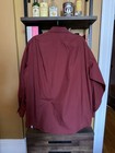 Van Heusen Men   s Dress Shirt Wrinkle Free Burgundy Poplin Solid 17 5 34 35