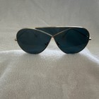 Loewe Aviator Sunglasses Gold Metal Frame Gray Tinted Plastic Lenses