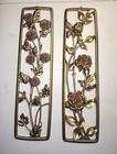 Vintage 1950s Mid Century Syroco Gold Floral Seasons Wall Hangings Set Of 2