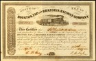 Tx  300 The Houston  Tap   Brazoria Railway Co April 1861 Early Texas Line Stock