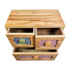 Rustic Wooden Desk Organizer With Drawers Office Supplies Storage Box