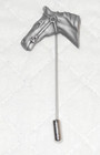 Vintage Pewter Horse Head Pin Stick Pin 2 75  Unisex Jewelry
