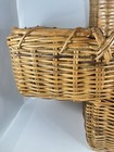 Wicker Stair Basket Handwoven Vintage Large Wooden Twig   Vine Rustic Farmhouse
