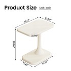 Cream White C-shaped Side Table Small Sofa End Table Living Room Accent Table