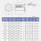 1000pcs M2-m5 Rivet Stud Blind Hole Riveting Nut Hex Head Carbon Steel Blue Zinc
