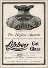 3 1901 02 B Libbey Cut Glass 9  Empress 15  Aztec Punch Prism Print Ads