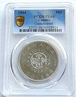 1964 Canada Dollar  Pcgs Pl 66   Nice Silver Coin              2076    69-01