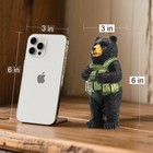 Etlemonde Black Bear Figurine Home Decor Statue for Office  Desk  Green 