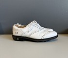 Used Footjoy Icon Mens Sz 8 Leather Golf Shoes Wing Tip White 52104 Custom Sj