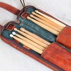 Handcrafted Leather Drumstick Bag Pro Drummer Gig Drum Stick Case Heavy Duty