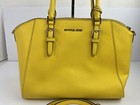 Michael Kors Ciara Large Saffiano Leather Top Zip Satchel Tote Bright Yellow