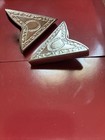 Western Shirt Collar Points Silvertone Horseshoe Design