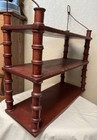 Antique Handmade Wood Small 3 Shelves Made Out Of Thread Spools 