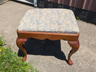 Antique Mahogany Vanity Bench Upholstered 1920s