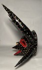 Puerto Rican Vejigante Mask Paper Mache 5 Horn Hand Painted Folk Art 13x13 