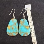 Native American Santo Domingo Turquoise Slab Earrings