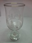 Vtg Arbys Frosted Winter Pine Tree Wine Goblets Glasses Christmas Libbey Set 4