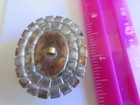 Xl Gorgeous Czech Vintage Style Rhinestone Glass Button   White