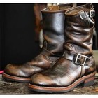 Handmade Men s Antique Brown Leather Combat Boots  Motorcycle Biker Vintage Boot