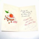 Vintage Norcross Candy Sweet Shoppe Glittered Birthday Card Pink Cherry Pie Girl
