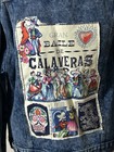 Blue Age Womens Xl Blue Denim Jacket Button Front Collared Pockets Skull Patch