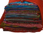 Recycled Used Bulk Sarees Pure Silk Printed Indian Sari Fiber Art Craft Fabric