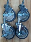 Set Of 4 Metro Rack 5  Casters With Brakes Nsf