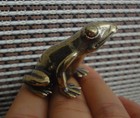 Vintage Style Solid Brass Pure Copper Big Eyes Frog Statue For Garden Decor