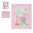 Bedtime Originals Twinkle Toes 3-piece Crib Bedding Set - Blue  Pink  Gray