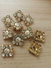Lot Of 10  22mm Designer Button Chanel Button  Gold Tone 