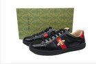  Gucci Ace Black Leather Web Bee Ace Sneakers Us New Sizes