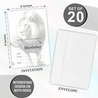 Watercolor Lion Birthday Party Invitation  20 Party Animals Birthday Invite Card