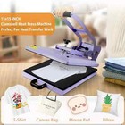 Uokrr Heat Press Machine 15  15  Sublimation Printer Transfer For Diy T-shirt
