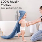 Hooded Baby Towels For Newborn 2 Pack 100  Muslin Cotton Baby Bath Towel With   