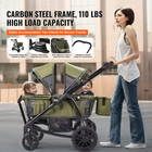 All-terrain Stroller Wagon - 2 Seats  Foldable  With Canopy   Accessories  Olive