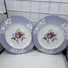 Vintage Copeland Spode Maritime Rose Blue Salad Plates 8  - Pair Of 2  see Desc 