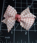 Puppy Bows    Rose Pink Check  Pet Hair Bow Barrettes Or Bands  fb77 